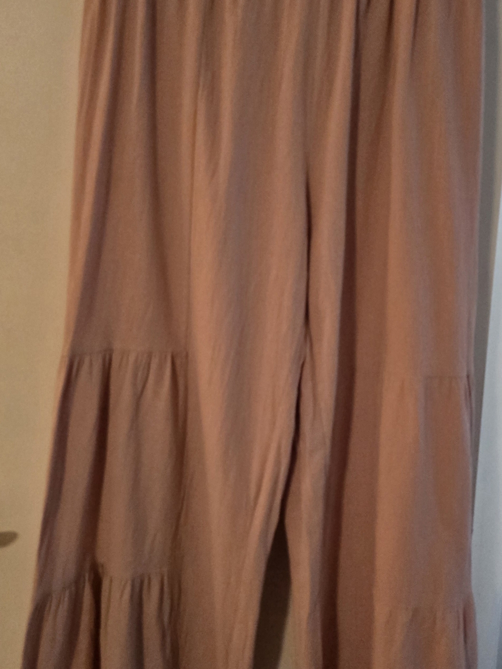 Wide Leg Tiered Jumpsuit Pants - Dusty Rose
